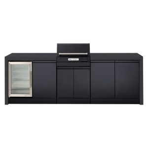 Crossray eXtreme Electric Outdoor Kitchen with 1 Door Fridge - Black