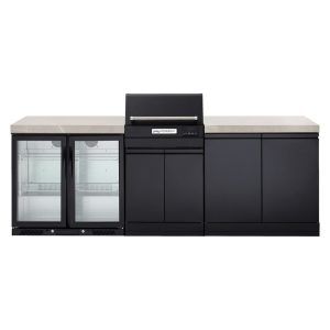 Crossray eXtreme Electric Outdoor Kitchen with 2 Door Fridge - Grey