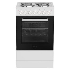 Euromaid 50cm Freestanding Oven with 4-Zone Hotplate Cooktop - White
