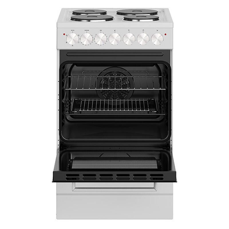 Euromaid 50cm Freestanding Oven with 4-Zone Hotplate Cooktop - White - Image 2