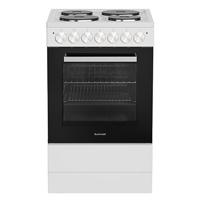 Euromaid 50cm Freestanding Oven with 4-Zone Hotplate Cooktop - White - Image 3