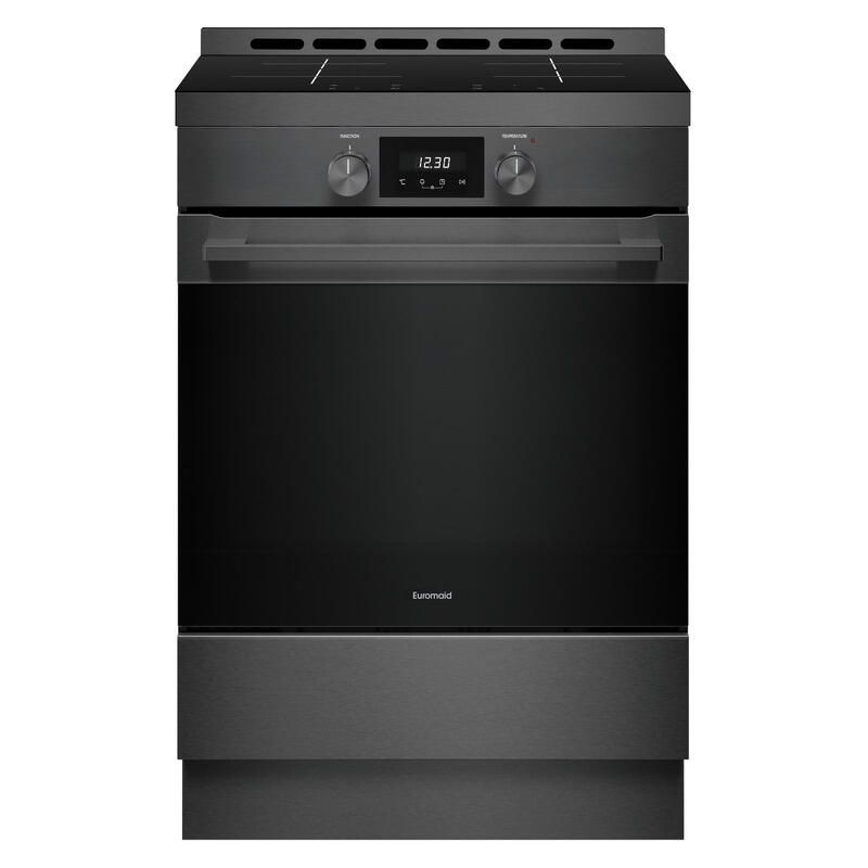Euromaid 60cm 11 Function Pyrolytic Induction Freestanding Cooker - Dark Stainless Steel
