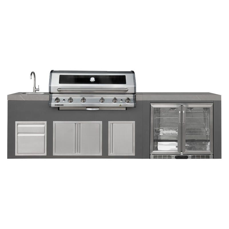 Everdure Bayview Outdoor Kitchen 6 Burner LPG Sink with Beverage Cooler