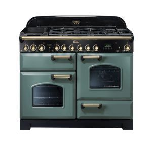 Falcon 110cm Classic Deluxe Dual Fuel Range Cooker - Mineral Green Brass