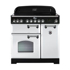 Falcon 90cm Classic Deluxe Induction Range Cooker - White Chrome