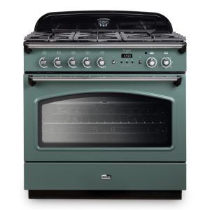 Falcon 90cm Dual Fuel  Range Cooker - Green & Chrome