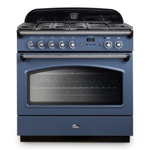 Falcon 90cm Dual Fuel  Range Cooker - Blue & Chrome