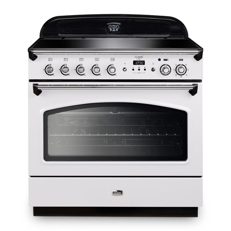 Falcon 90cm Classic Induction Range Cooker - White & Chrome