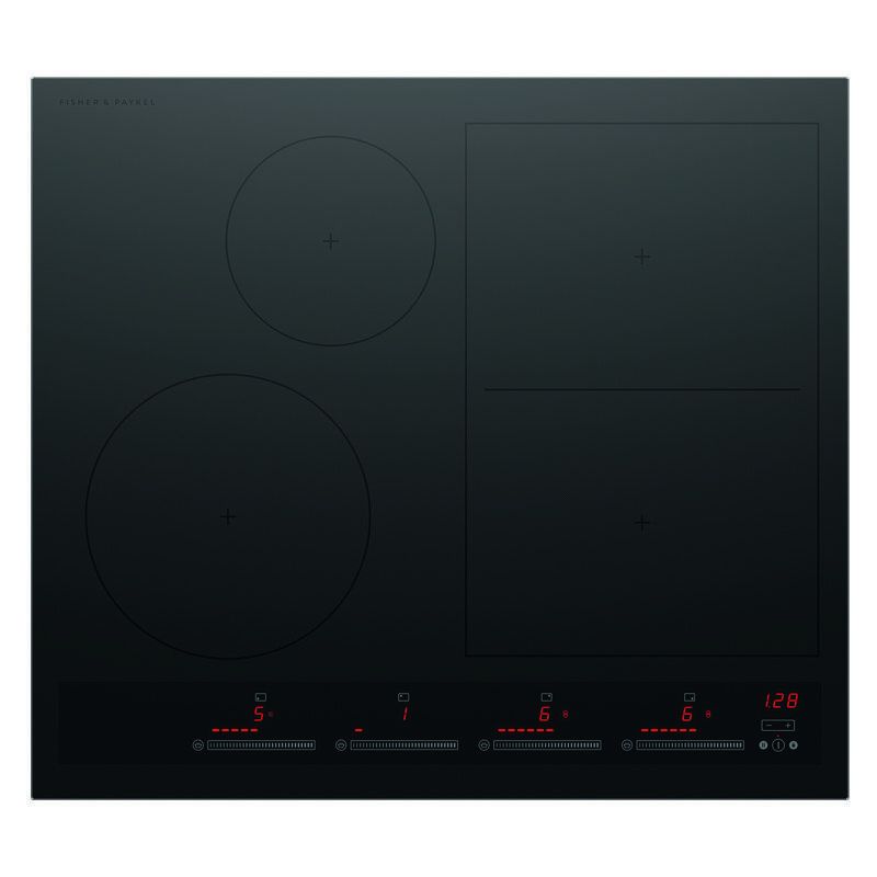 Fisher & Paykel 60cm 4 Zone Induction Cooktop: Smart Zone - Black (Series 7)