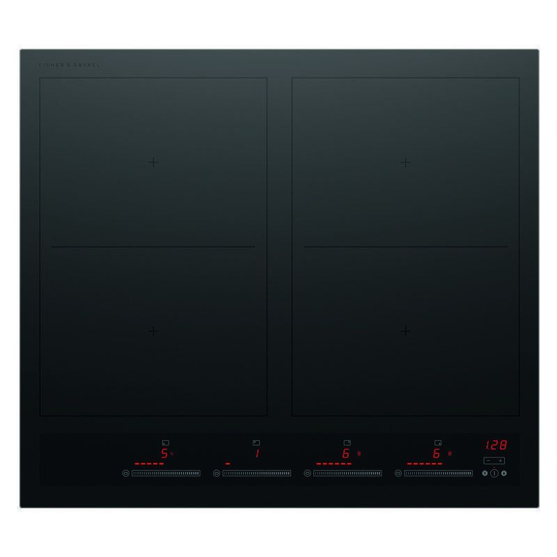 Fisher & Paykel 60cm 4 Zone Induction Cooktop: 2 Smart Zones - Black (Series 7)
