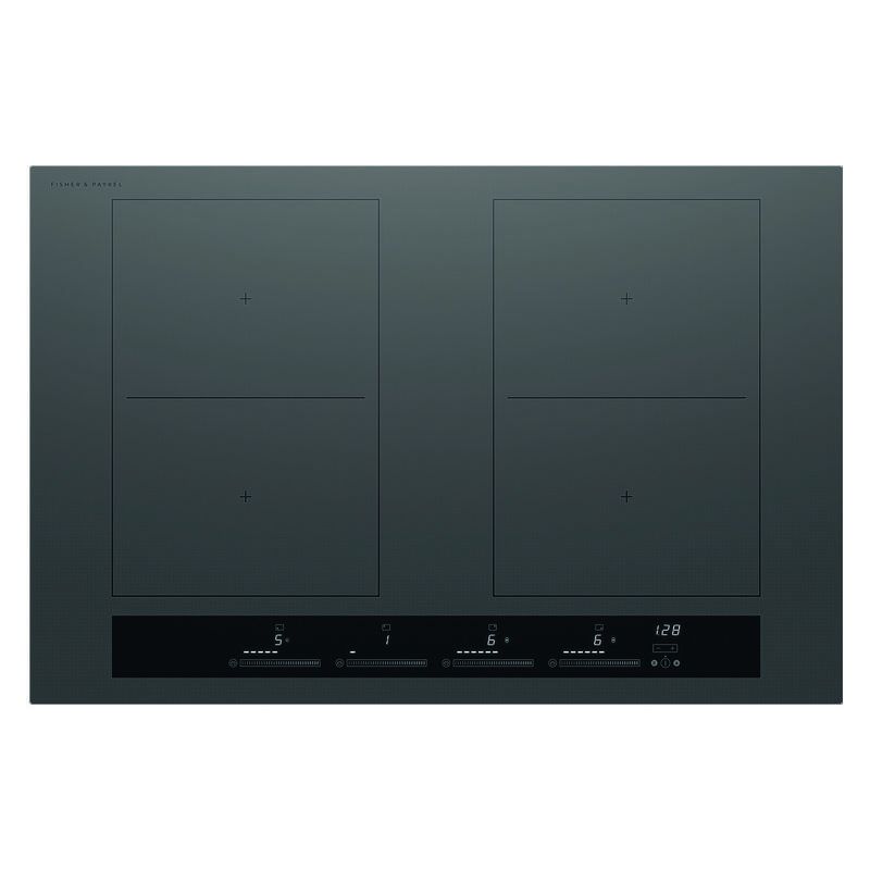 Fisher & Paykel 80cm 4 Zone Induction Cooktop: 2 Smart Zones (Series 7) - Grey