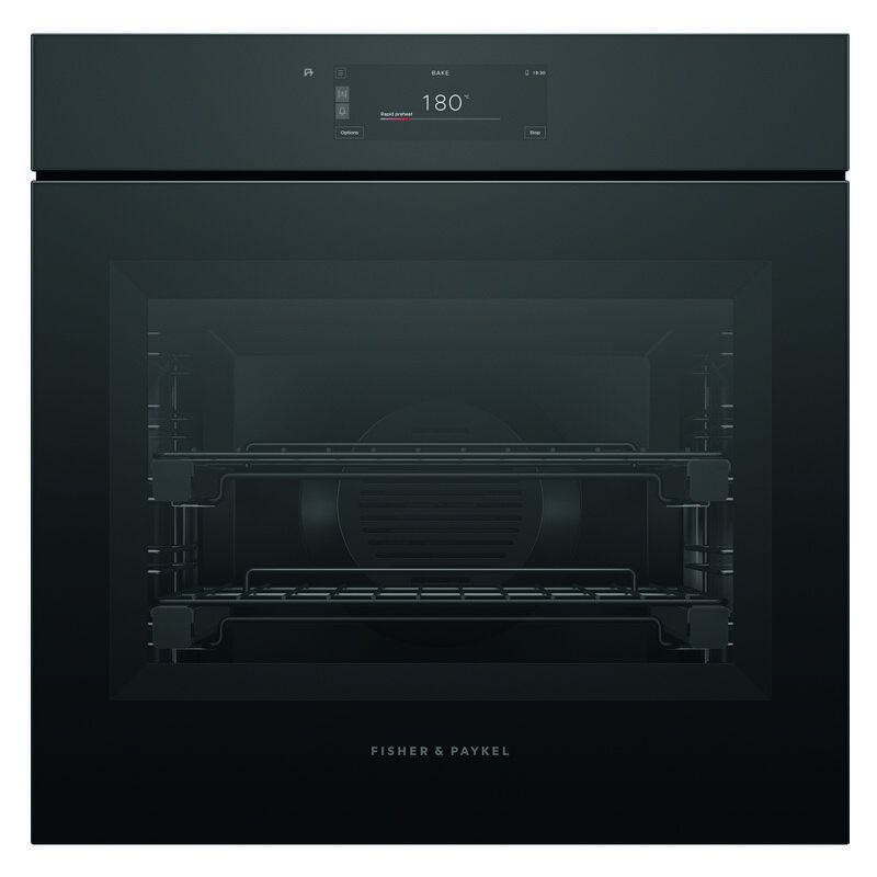 Fisher & Paykel 60cm Minimal Handleless Pyrolytic Oven - Black Glass (Series 11)