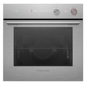 The Fisher & Paykel 60cm Contemporary Pyrolytic Oven -  Brushed Silver Glass (Series 5)