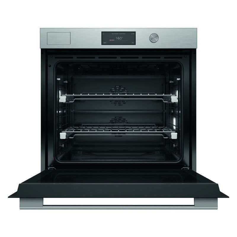 Fisher & Paykel 76cm Contemporary Pyrolytic Steam Assist Oven - Brushed Silver Glass (Series 11) - Image 2