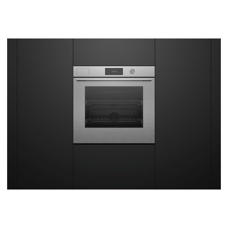Fisher & Paykel 76cm Contemporary Pyrolytic Steam Assist Oven - Brushed Silver Glass (Series 11) - Image 3