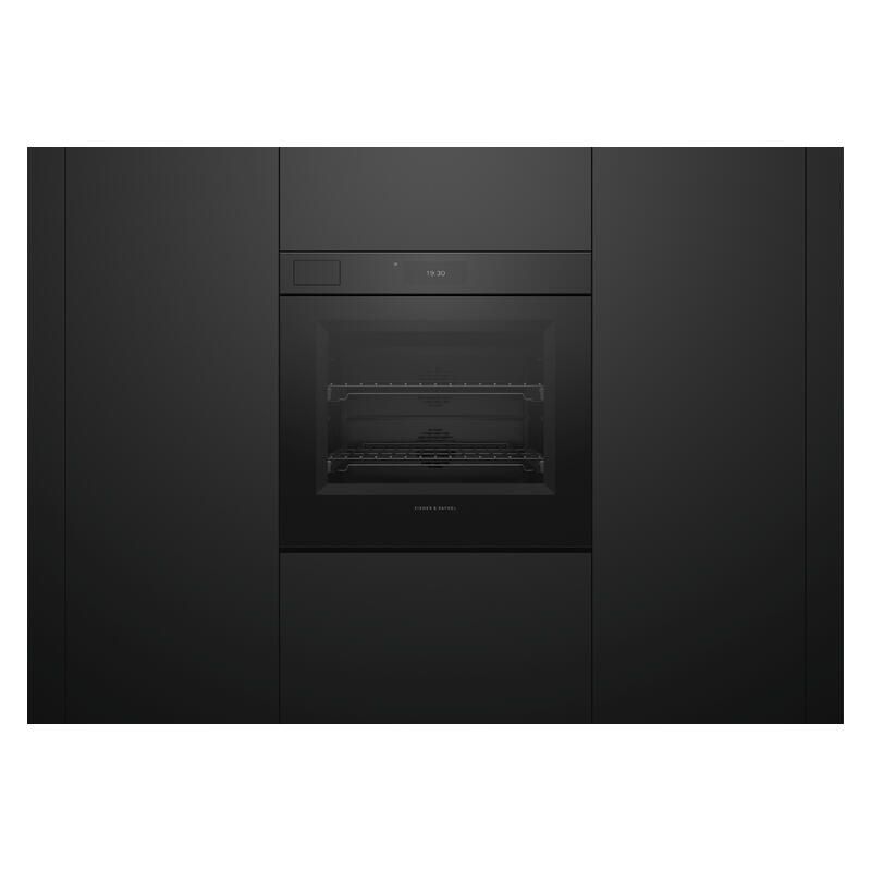 Fisher & Paykel 76cm Minimal Handleless Pyrolytic Steam Assist Oven - Black Glass (Series 11) - Image 3