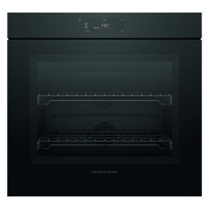 Fisher & Paykel 76cm Minial Handleless Pyrolytic Oven - Black Glass (Series 9)