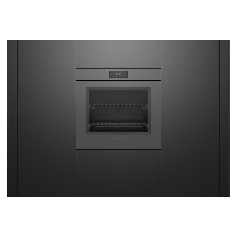 Fisher & Paykel 76cm Minimal Handleless Pyrolytic Oven - Grey Glass (Series 9) - Image 3