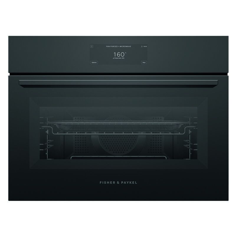 Fisher & Paykel 60cm Minimal Compact Combi-Microwave Oven - Black Glass (Series 9)