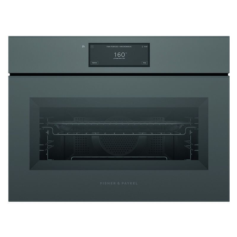 Fisher & Paykel 60cm Minimal Handleless Compact Combi-Microwave Oven - Grey Glass (Series 11)