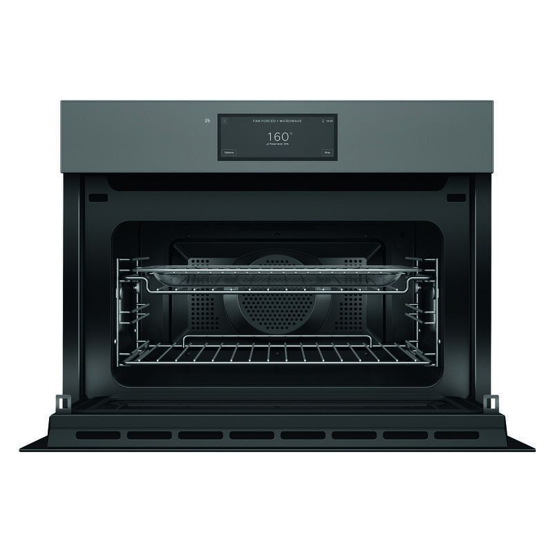 Fisher & Paykel 60cm Minimal Handleless Compact Combi-Microwave Oven - Grey Glass (Series 11) - Image 2