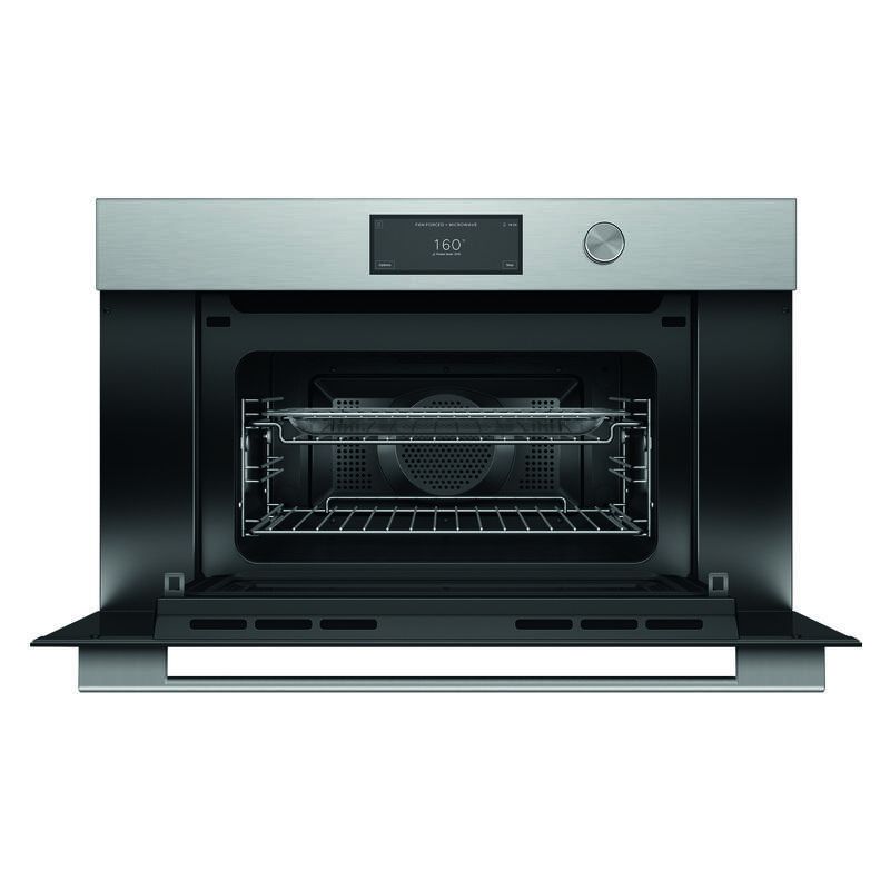 Fisher & Paykel 76cm Contemporary Combi-Microwave Oven - Brushed Silver Glass (Series 9) - Image 2