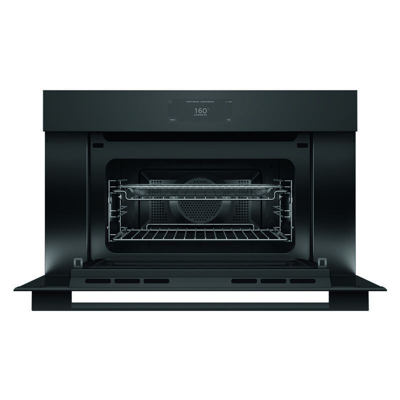 Fisher & Paykel 76cm Built-In Compact Combination Microwave Oven with 17 Functions - Black Glass (Minimal - Series 9) - Image 2