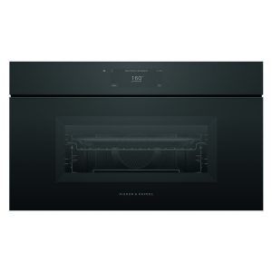 Fisher & Paykel 76cm Minimal Handleless Compact Combi-Microwave Oven - Black Glass (Series 9)