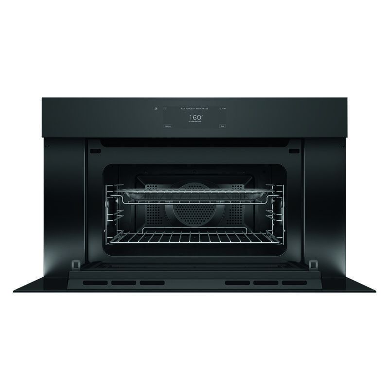 Fisher & Paykel 76cm Minimal Handleless Compact Combi-Microwave Oven - Black Glass (Series 9) - Image 2