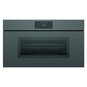 Fisher & Paykel 76cm Minimal Handleless Compact Combi-Microwave Oven - Grey Glass (Series 9)