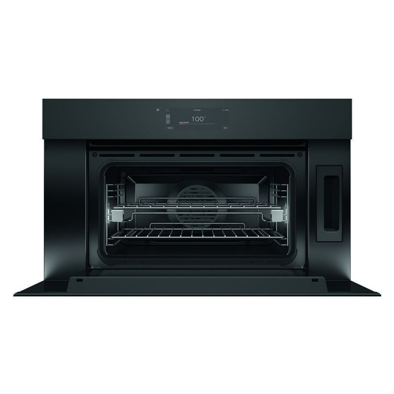 Fisher & Paykel 76cm Minimal Handleless Compact Combi-Steam Oven - Black Glass (Series 9) - Image 2