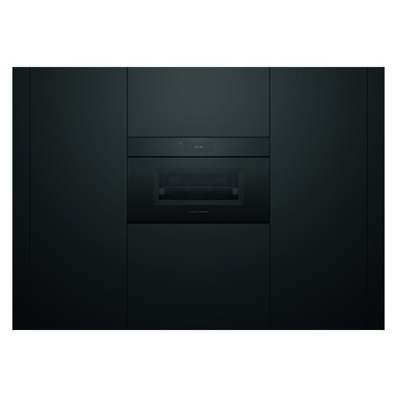 Fisher & Paykel 76cm Minimal Handleless Compact Combi-Steam Oven - Black Glass (Series 9) - Image 3
