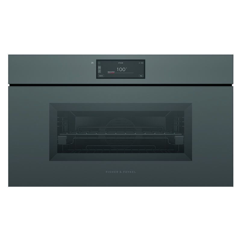 Fisher & Paykel 76cm Minimal Handleless Compact Combi-Steam Oven - Grey Glass (Series 9)