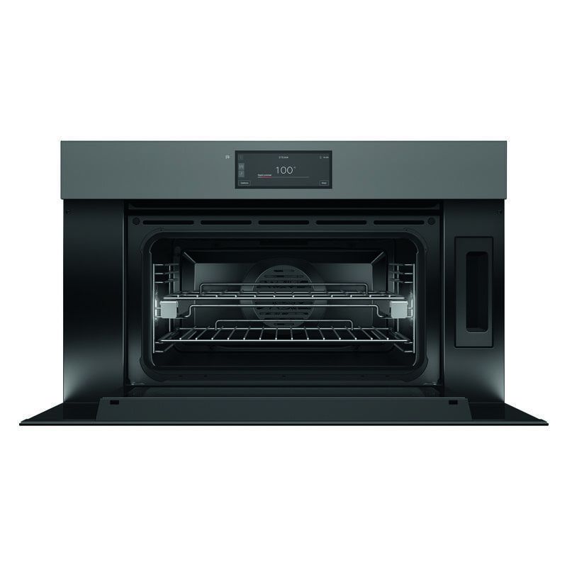 Fisher & Paykel 76cm Minimal Handleless Compact Combi-Steam Oven - Grey Glass (Series 9) - Image 2
