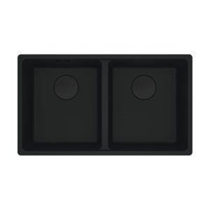 Franke 350mm Double Bowl Undermound Sink with Drainer - Matte Black