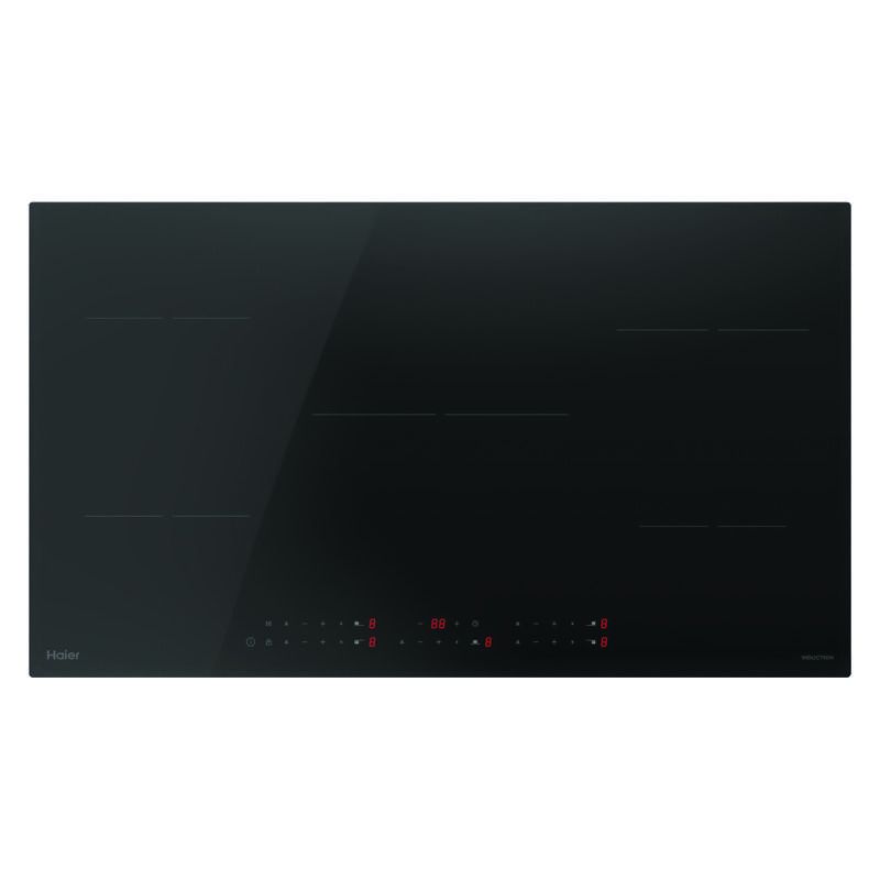 Haier 90cm 300 Series Induction Cooktop 5 Zone Low Current - Black Glass