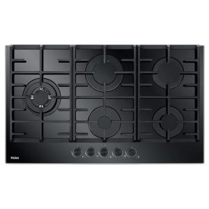 Haier 90cm Gas on Glass Cooktop - Black