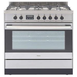 Haier 90cm Freestanding Dual Fuel Cooker - Stainless Steel
