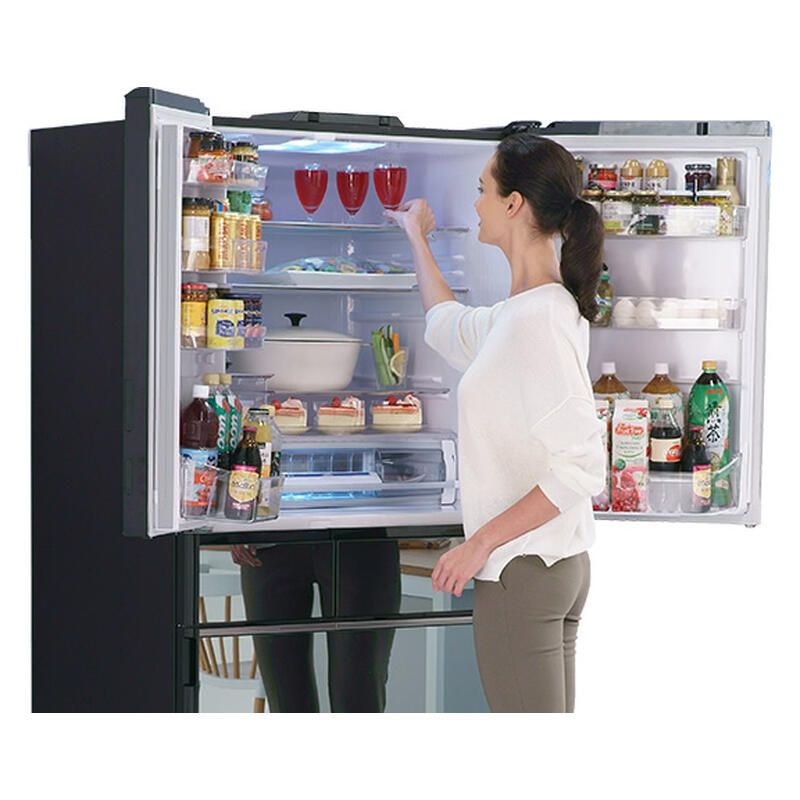 Hitachi 735L Multi-Drawer Fridge Freezer Mirror Grey Glass - Image 3