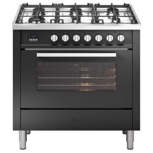 ILVE 6 Gas Burners + Electric Oven - Matt Graphite 90cm