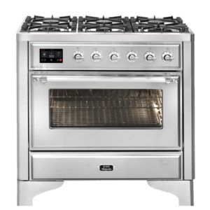 ILVE Majestic 90cm 6 Burner Freestanding Cooker - Stainless Steel/Chrome