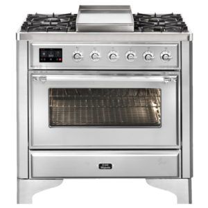 ILVE Majestic 90cm Tepanyaki 4 Burner Freestanding Cooker - Stainless Steel/Chrome