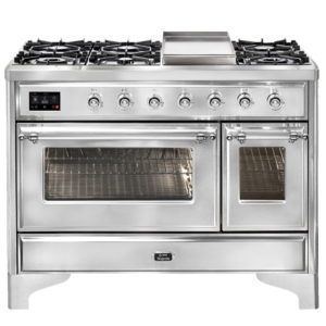ILVE Majestic 120cm Tepanyaki 6 Burner Freestanding Cooker - Stainless Steel/Chrome