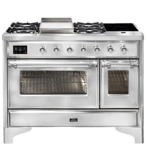 ILVE Majestic 120cm 4-Burner Freestanding Cooker - Stainless Steel Chrome