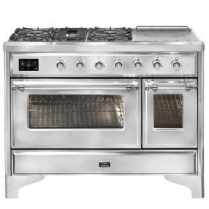 ILVE Majestic 120cm 5 Burner Freestanding Cooker - Stainless Steel/Chrome