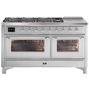 ILVE Majestic 150cm 7 Burner Double Oven Freestanding Cooker - Stainless Steel/Chrome