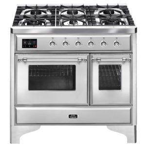 ILVE Majestic 100cm 6 Burner Double Oven Freestanding Cooker - Stainless Steel/Chrome