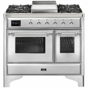 ILVE Majestic 100cm Tepanyaki 4 Burner Freestanding Cooker - Stainless Steel/Chrome