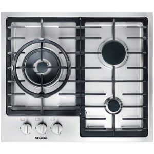 Miele 62.6cm 3 Burner Gas Cooktop with Mono Wok Burner - Stainless Steel