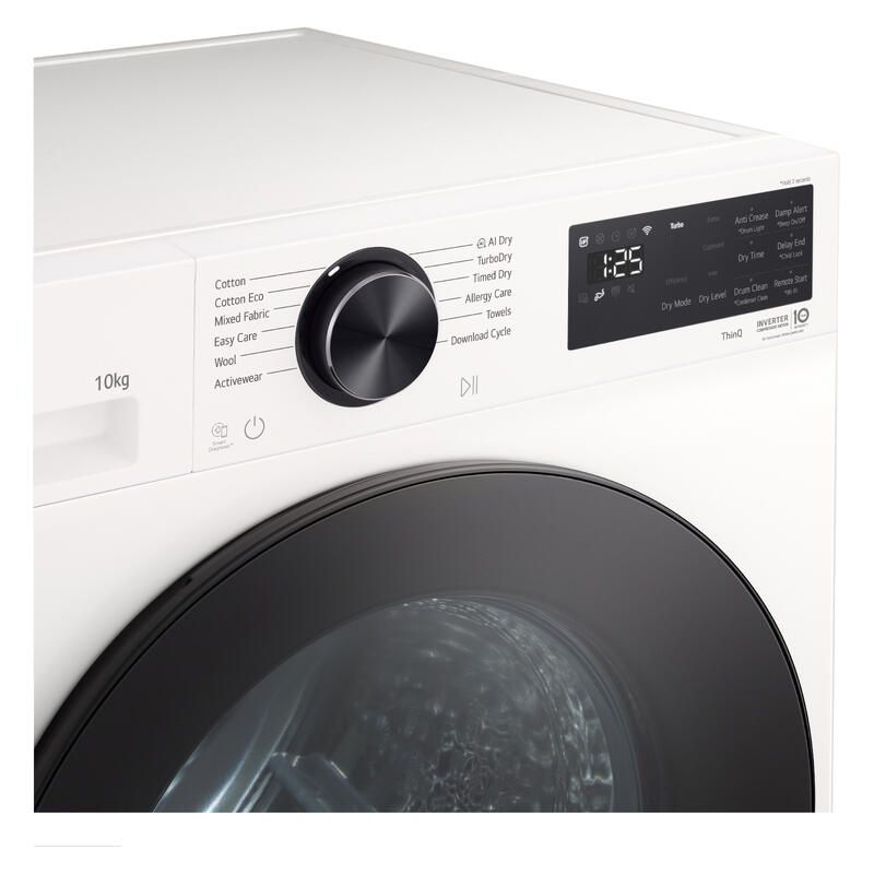 LG 10kg AI Heat Pump Condenser Dryer - White (Series 3) - Image 3